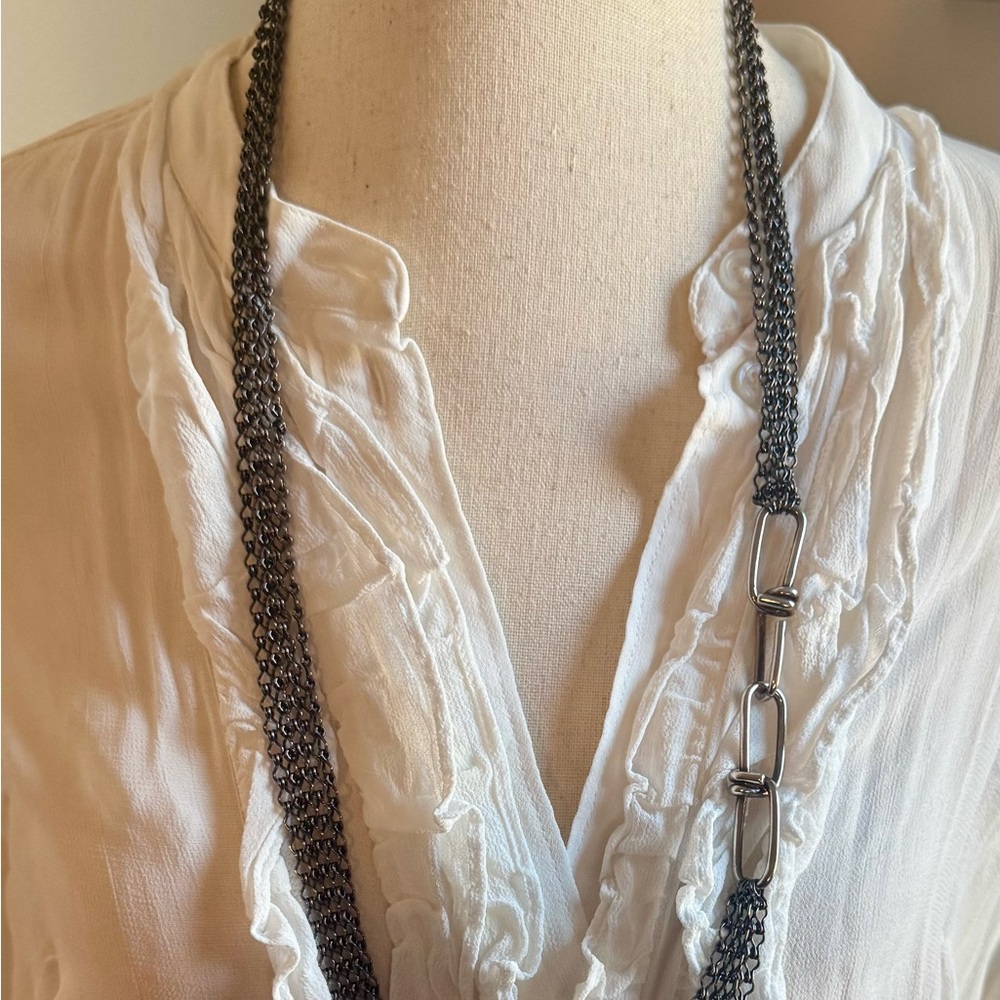 Mignon Faget 🖤 Silver Chain Necklace - Picture 2 of 6